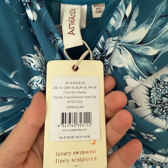 NWT Artesands Fleur Du Champ Delacroix D~G Cup Tankini Top-US 14 - Picture 3 of 7